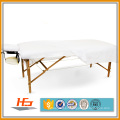 Ensemble de table de massage en coton blanc perlé de Percale à plat